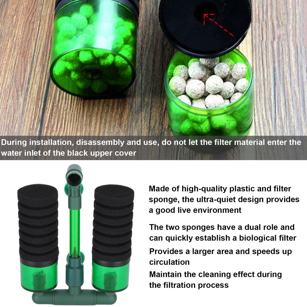 Akvarijní biochemický dvojitý houbový čistič filtr ryby ponorný pěnový filtr(QS100A S s nádobou )