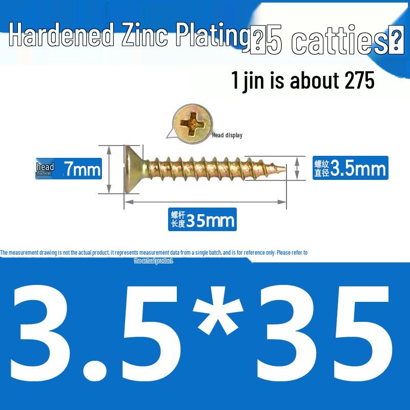Colorful Zinc Cross Flat Head Self-Tapping Ecological Fiberboard Screw