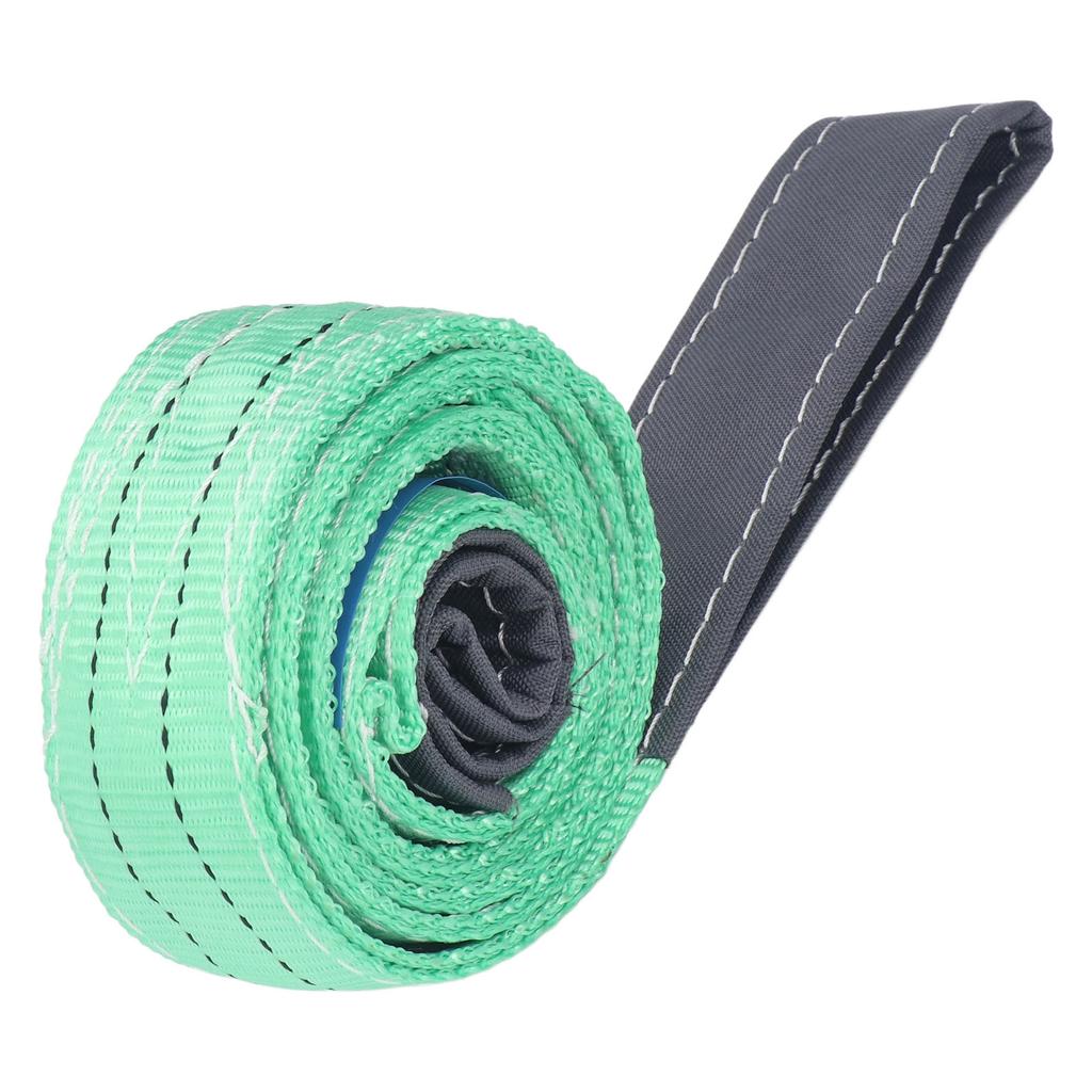 2T Flaches Hebeband mit Doppelschlaufenschäkel Polyester-Gurtband Hebeschlaufe für Industriekran 2 Meter