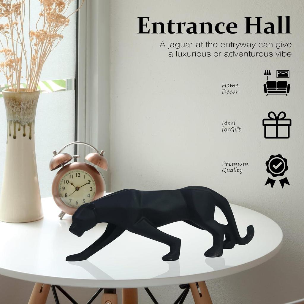 Figurine Moderne Geometrice Panteră Neagră și Jaguar – Sculpturi Unice cu Animale pentru Decorul Casei, Living, Dormitor