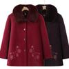 Middle-aged Mother Autumn and Winter Woolen Coat Old Lady Velvet Clothes Grandma Winter Clothes Mink Coat Thickened