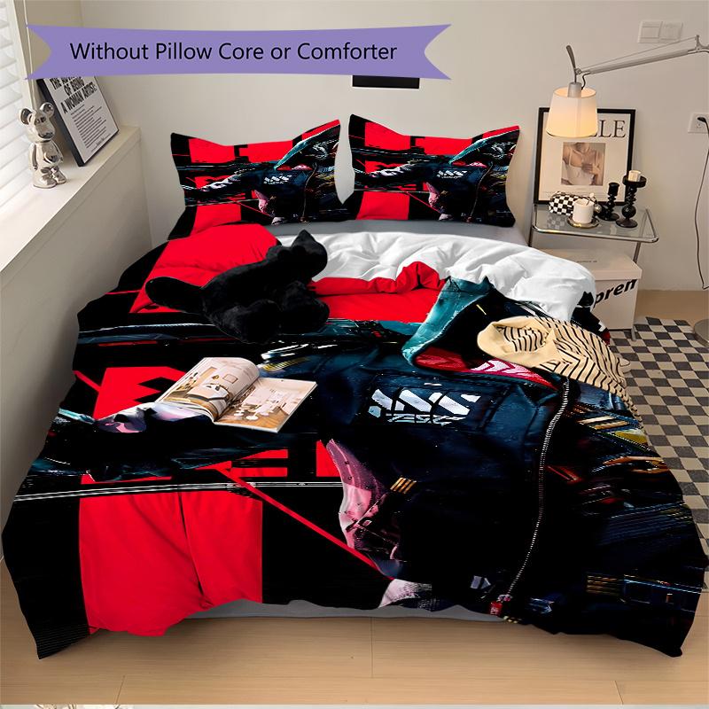 3pcs Cyberpunk 2077 Hoodie Sweatshirt Jacket-Universal Home Bedding Set-Suitable for Bedroom, Guest Room, Living Room, Hotel-Festive Gift-Pe