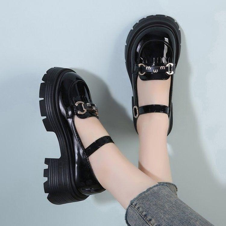 Skinny Thick-soled Small Leather Shoes Female Mary Jane Shoes Skirt Fairy Autumn Wind Japanese with Small Fragrant Single Shoes