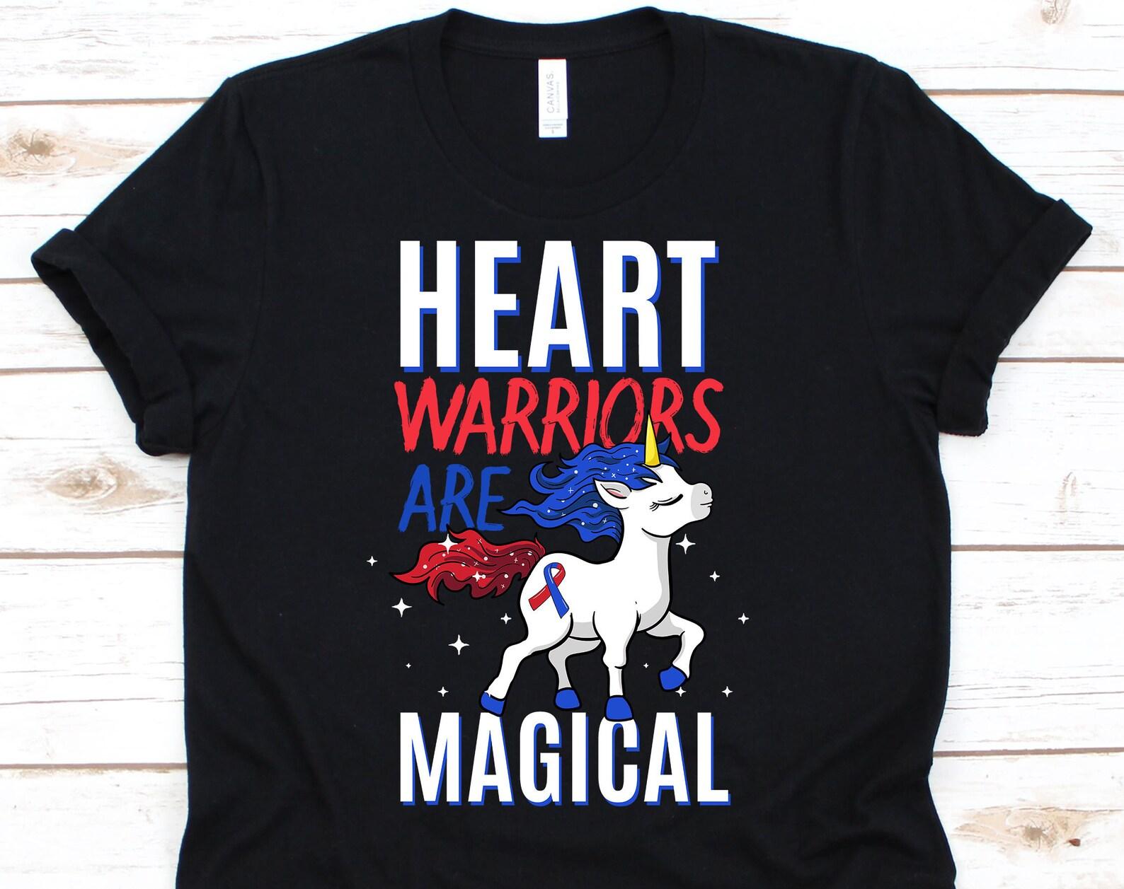 Heart Warriors Are Magical Shirt, Awareness Gift For Congenital Heart Disease Warrior Fighter Survivor, CHD Survivor For Open Heart Surgery XL