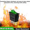 MKBKLLJY 6PCS Rocker Switch 3 Pin 2 Position ON/OFF 20A DC SPST Green