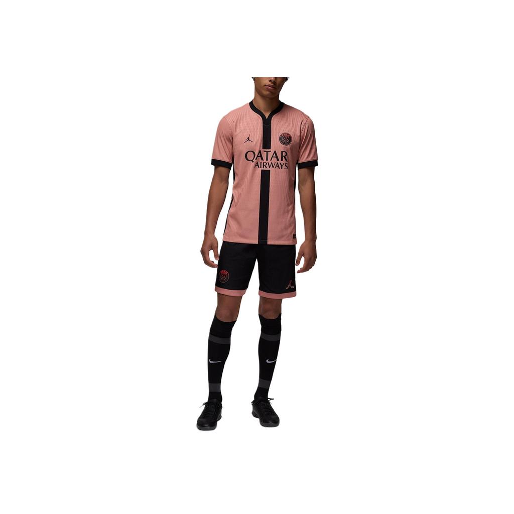 Jordan Paris Saint-Germain Comfortable Versatile Short Sleeve Football Shirt Unisex Tops Pink FQ1950-686