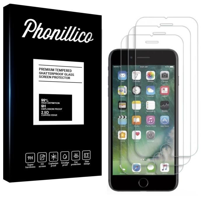 Verre Trempe [Compatible Apple iPhone 7 PLUS] [Pack 3] Film Vitre Protection Ecran Ultra Resistant [Phonillico®]