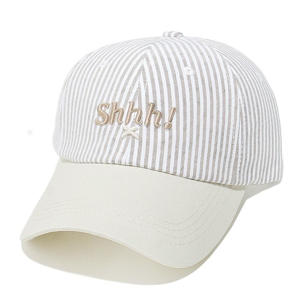 Letter Embroidered Women Baseball Hat Soft Top Cotton Baseball Cap Striped Baseball Cap Girl