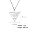 Lucktune Judaism Menorah Pendant Necklace Stainless Steel Lampstand Sacred Amulet Chain Necklace for Women Men Vintage Jewelry