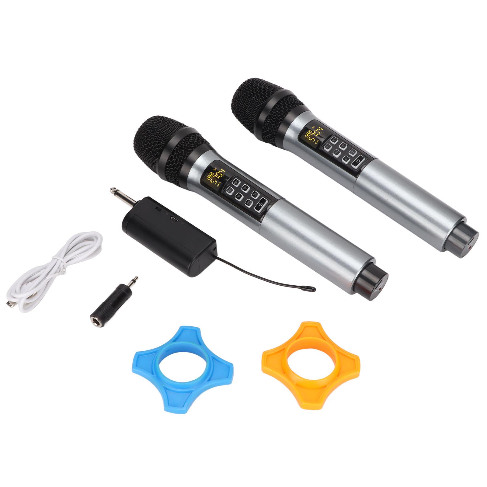 

2 шт. беспроводной микрофон USB перезаряжаемый фиксированной частоты ручной UHF микрофон с приемником для