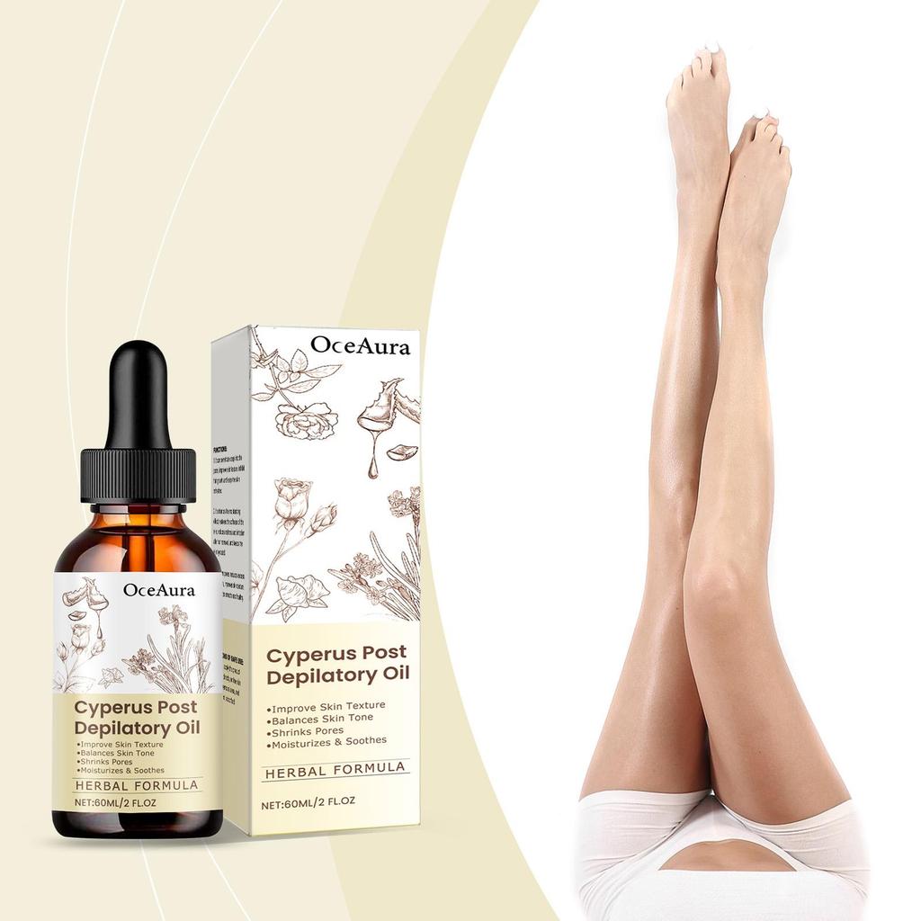 Natural Cyperus Rotundus Essential Oil 60ml for Hair Removal Moisturizing Soothing Skin Reducing Body Hair Painless After