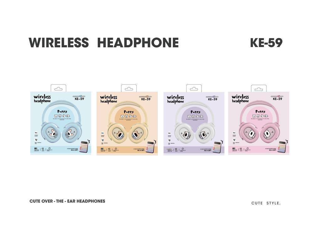 KE59 Cross New Over-Ear Bluetooth Stereo Headset - Fresh Simple Style for Computer