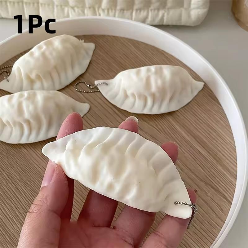 1Pc Cute Mini Dumpling Squeeze Toy Keychain Pendant Designed As a Simulation Food Decoration Perfect for Decompression Gift Presents