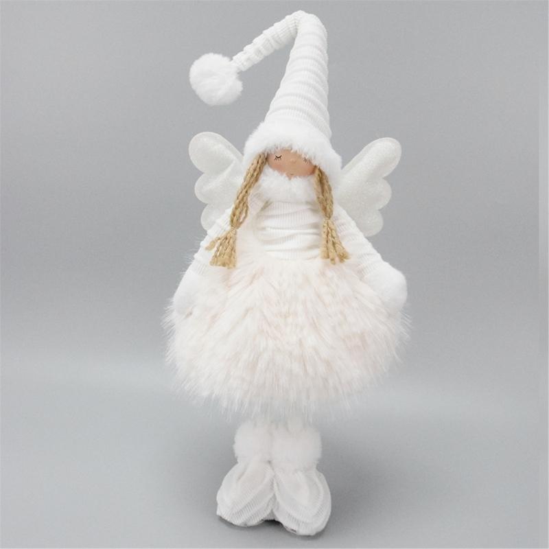 Illuminated Fabric Angel Statue Festival Tabletop Ornament Perfect For Christmas Weddings And Special Celebration