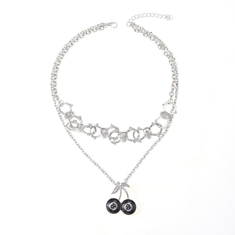 

Necklace Accessories Metal Cold Wind Black Cherry Billiard Pendant Skull Necklace