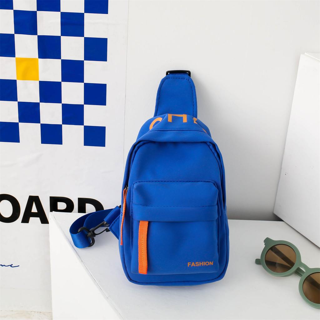 Stylish Ins New Trendy Boys Sling Bag Lightweight Canvas Letter Crossbody Backpack