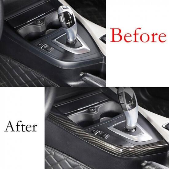 For BMW F20 F21 F22 F23 Carbon Fiber Style Middle Console Gear Shift Strip Trim