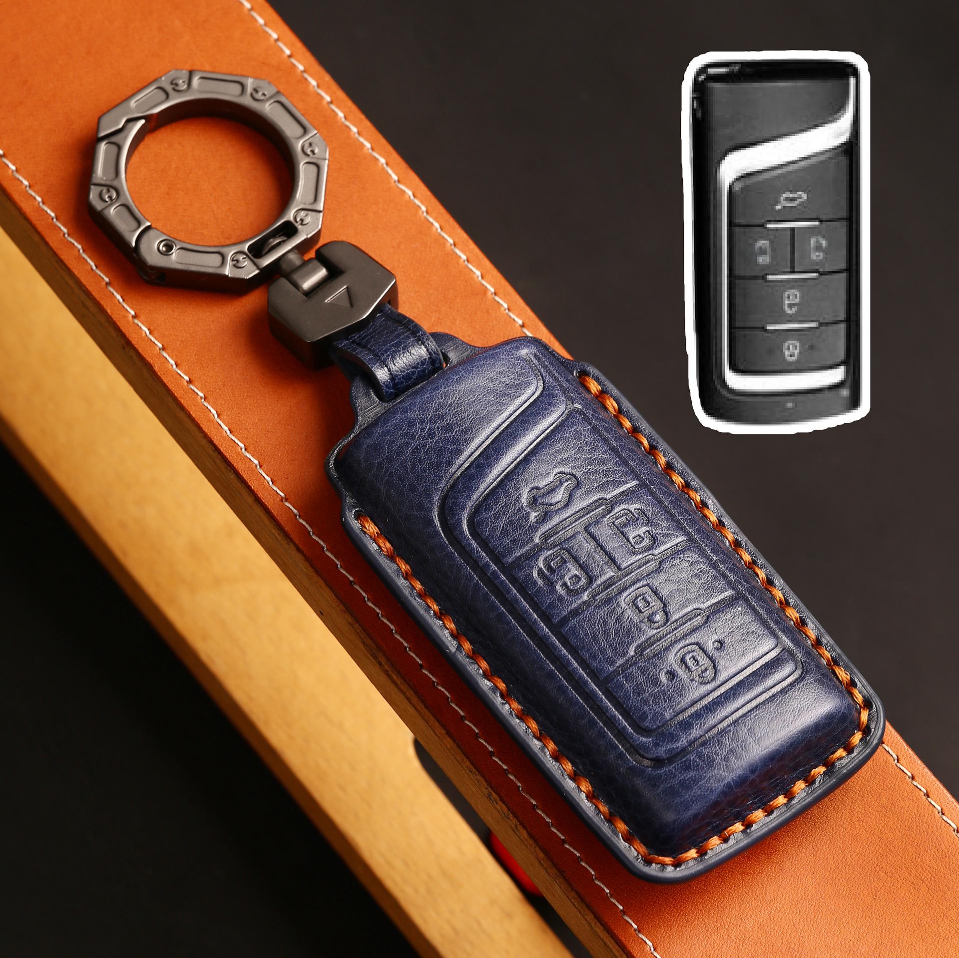 

Чехол для ключа из натуральной кожи для GAC Trumpchi: 2023 M8, GS8, Новый GS4, GS5 - Защитный чехол для автомобиля ручной работы