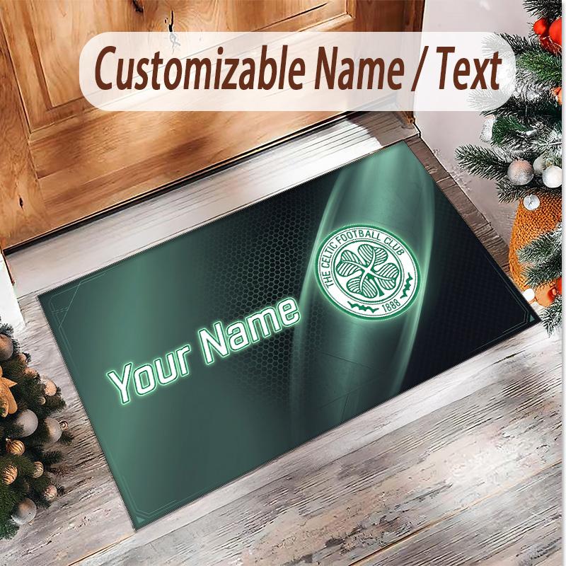 Personalized Crystal Velvet Carpet Celtic FC Pattern Non Slip Floor Rug
