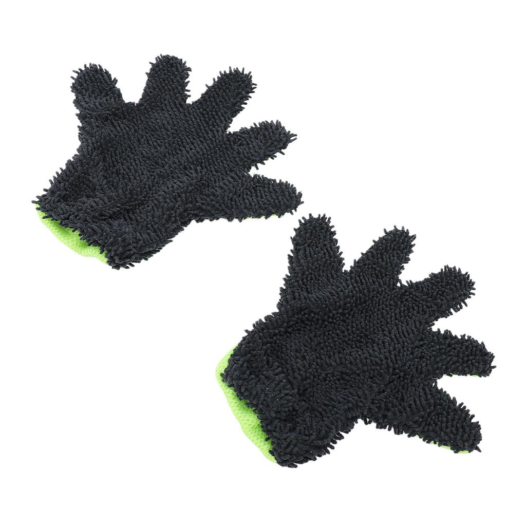 5 Finger Car Wash Mitts Multifunctional Double Sided Chenille Microfiber Car Cleaning Gloves for Cleaning Wheel