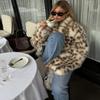 Zbzr Autumn New Women Clothes Western Style Fashion Temperament All-Matching Leopard Print Artificial Fur Long Fleece Outerwear