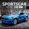 1/32 Ford Mustang GT500 Supercar Alloy Car Model Sound Pull Back Car 4 Open Door Children's Gifts Toy