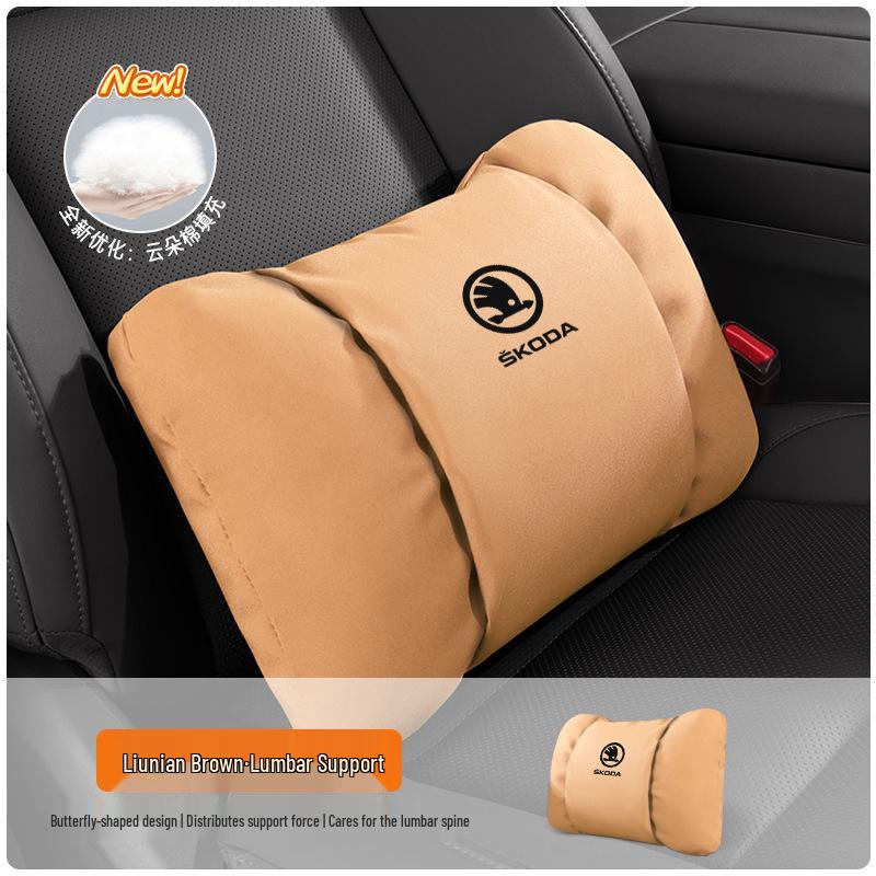 Skoda Headrest Lumbar Support Pillow for Octavia, Superb, Kamiq, Karoq - Neck Protection Cushion