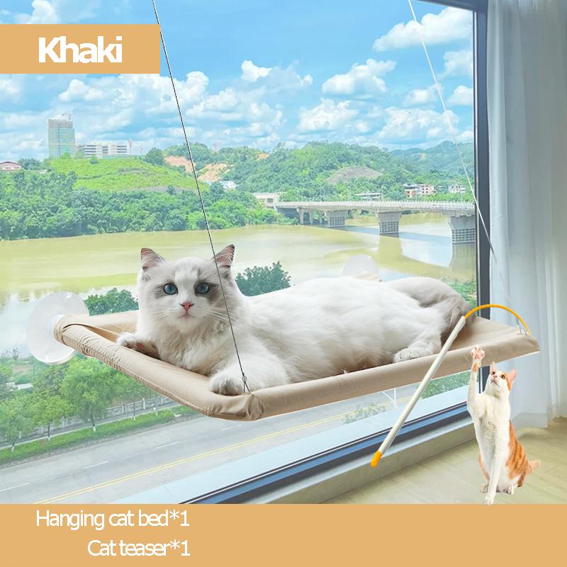 DoggieKit Katzen-Fensterhängematte zum Aufhängen, waschbar, mit Saugnapf, für Haustiere, starker Saugnapf, Fensterbank, Luft, Haustierbedarf
