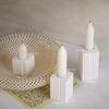 3x Handmade Candlestick Molds Square Striped Candle Holder Silicone Moulds Castings Mould Plaster Molds Candle Cup Molds