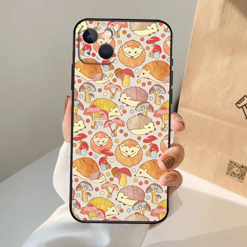 Kawaii Hedgehog Heart Cute Phone Case For iPhone 17 Air 16 15 13 11 12 14 Pro Max 13 12 mini 15 16 Plus 16e Cover Coque