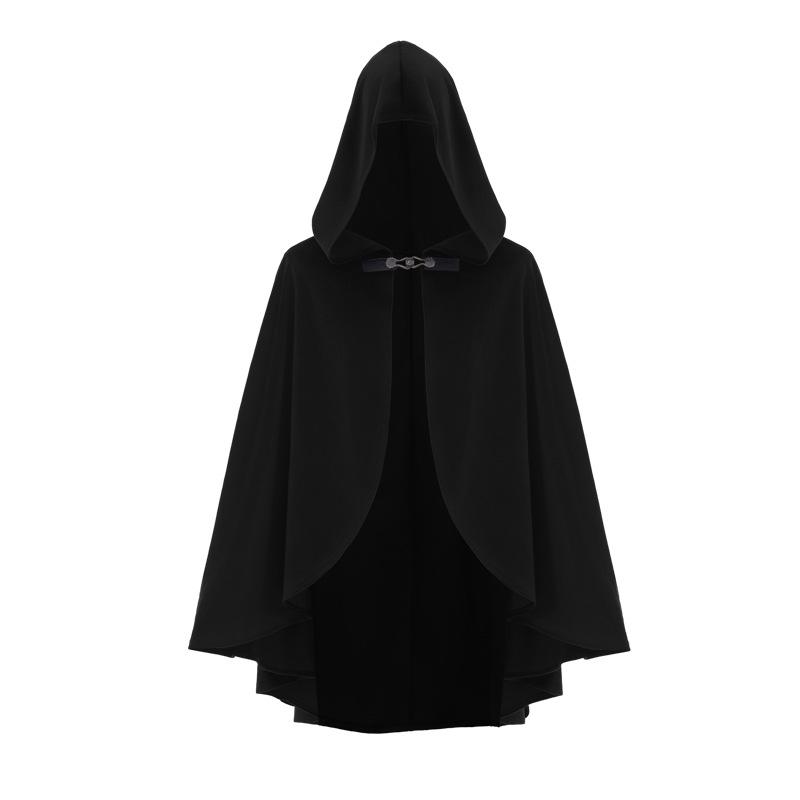 Medieval Hooded Cloak Suede Plush Cape for Halloween & Comic Con Role-Play