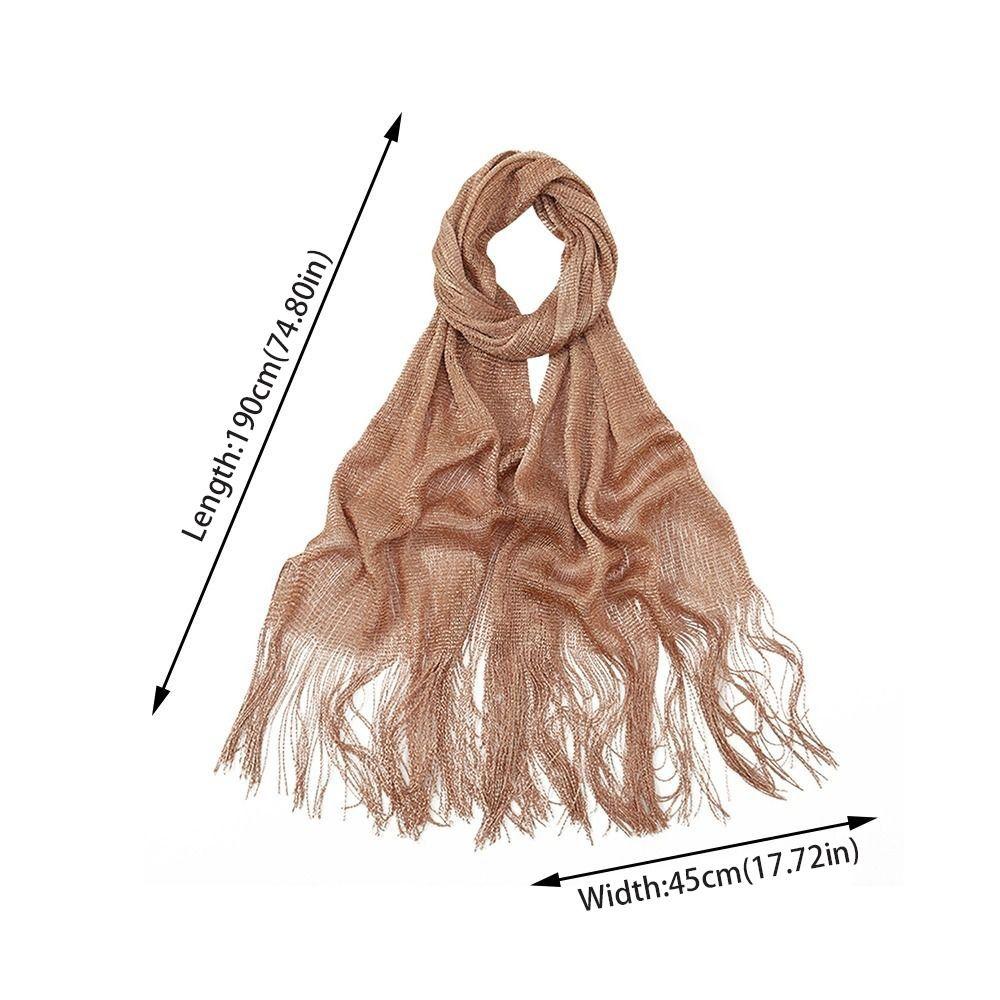 Sun Protection Dresses Shawls Gold Silver Wedding Scarf Summer Pashmina for Women