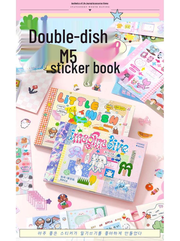 Xin Mo M5 Japanese Die-cut Sticker Book: Versatile Tearable Journal for DIY Collage and Gumi Crafts