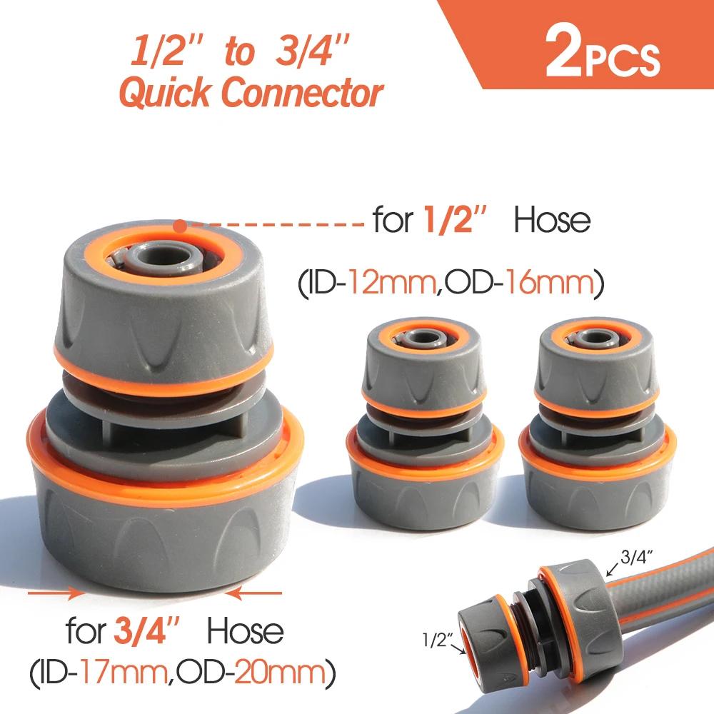 

2 шт. 1/2 3/4 адаптер для садового шланга, быстроразъемное соединение, пластиковая соединительная муфта для полива, удлинитель, фитинг для ремонта
