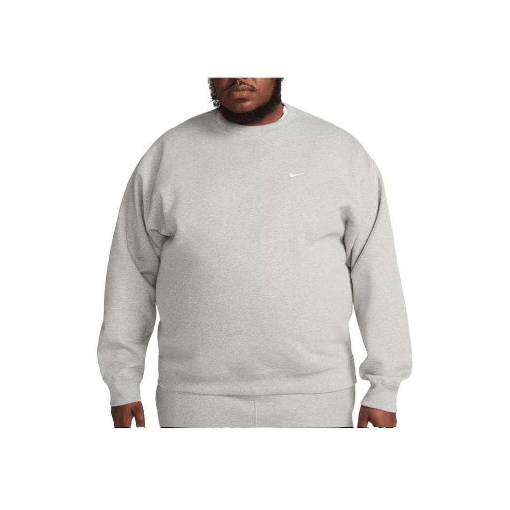 Nike Solo Swoosh Fleece Crewneck Grey Men Tops DX1361-063