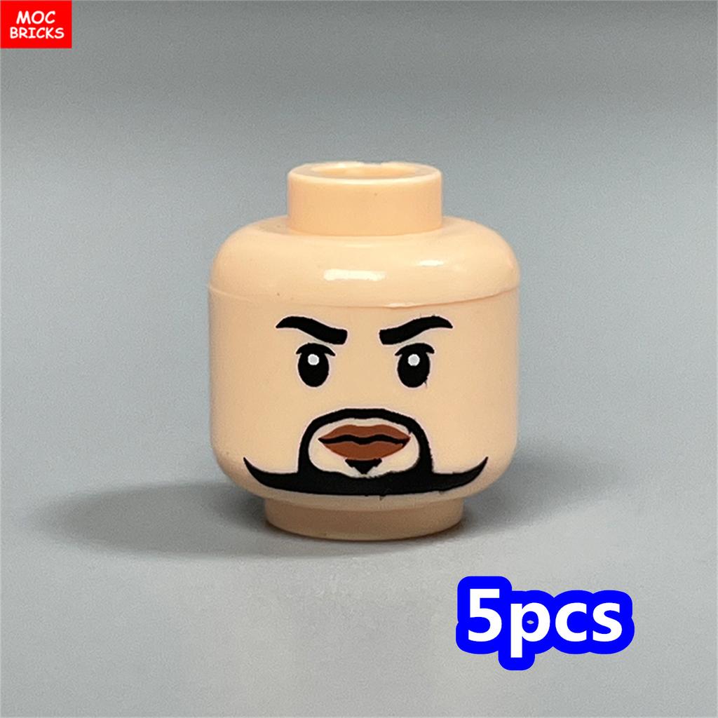 MOC Bricks Hollow Flesh Face Expression Head For 4cm Figure DIY Educational Building Blocks Toys For Children Gifts