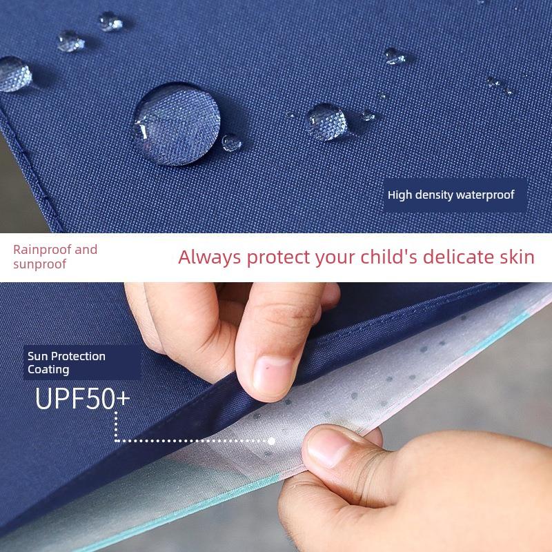 Umbrella, Reverse Umbrella, Double-Layer Hands-Free Long-Handled Children's Umbrella, Cute Cartoon Umbrella for Primary School Students, Rain or