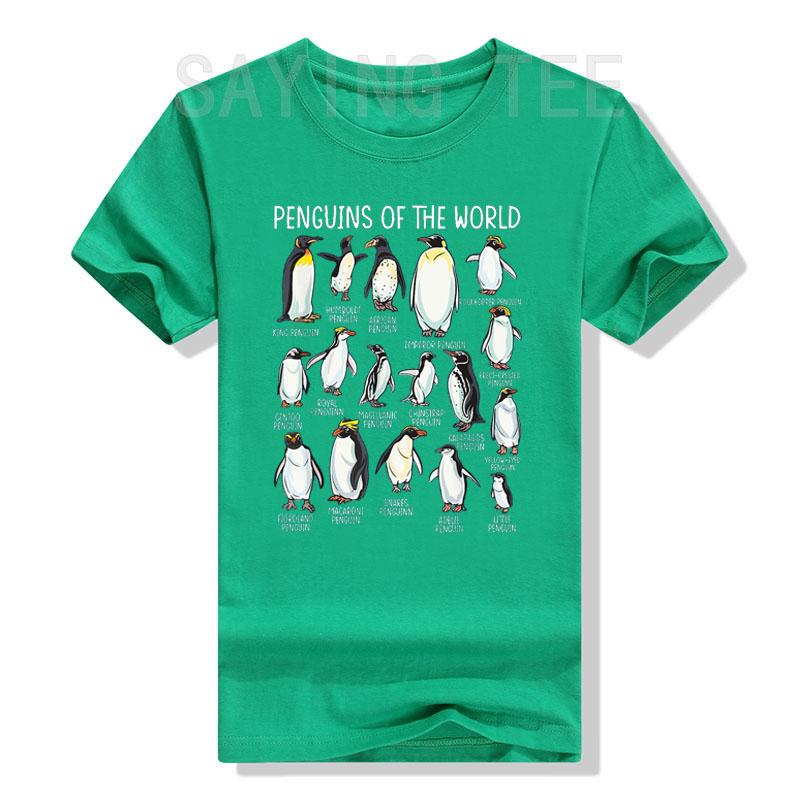 Penguins of The World Zookeeper Sea Animal Penguin Lovers T-Shirt Types of Penguins Graphic Tee Tops Marine Biologists Clothes