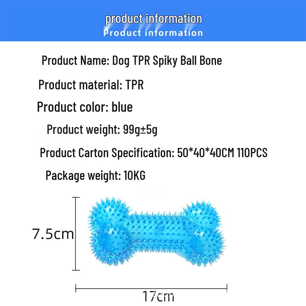 Durable Spiky Squeaky Ball Toy for Dogs - Bouncy, Chewing, Teething, Outdoor Fun, and Teeth Cleaning.