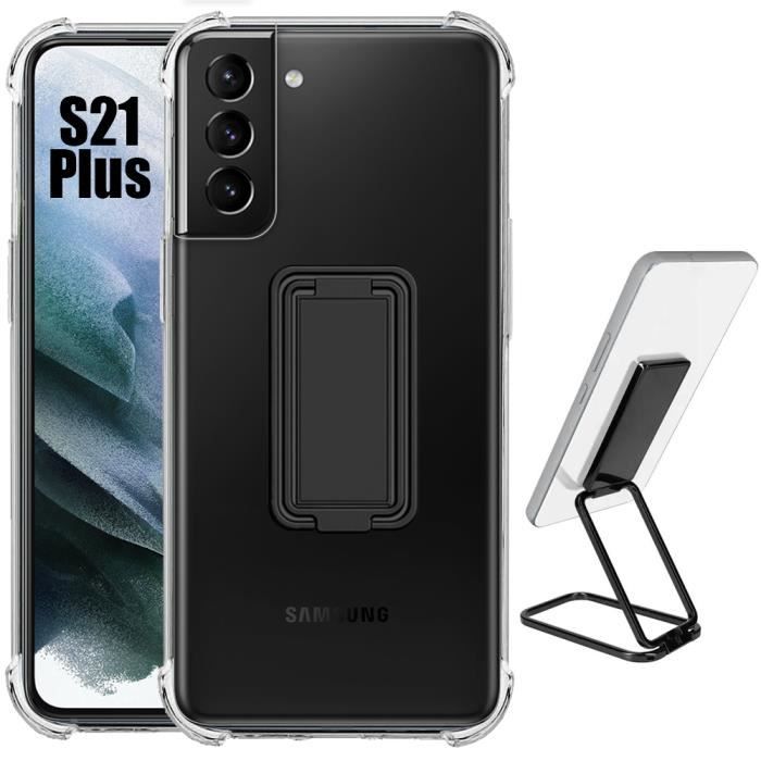 Coque - Samsung - Galaxy S21+ - Silicone Slim - Transparent - Support Réglable