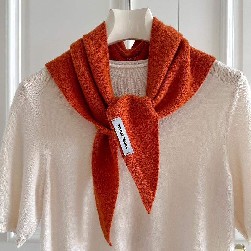 British Korean Triangle Scarf  Wool Triangular Scarves Women Headscarf Knitted Shaws Multi-Functional Warm Knitted Poncho