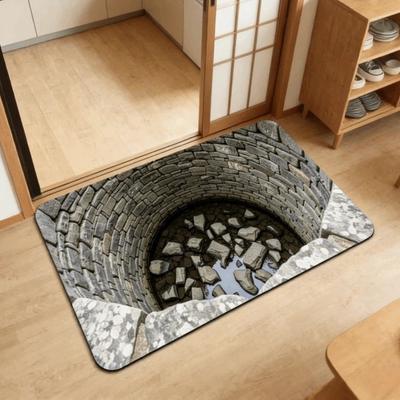 3D Flat Bathroom Carpet Water-absorbing Bedroom Door Rug Optical Illusion Doormat Home Decor
