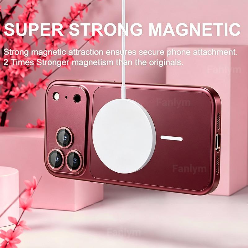 Luxury PC For Magsafe Phone Case For 18 17 16 15 14 13 Pro Max Magnetic Hard Full Lens Protection Thin Cover Funda