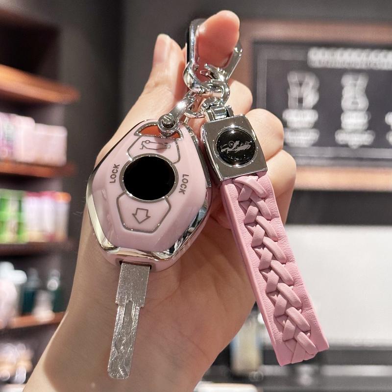 Car Key Case Cover Shell with Handmade Leather Lanyard for BMW 3 5 7 Series M3 M5 M6 X3 X5 Z3 Z4 Z8