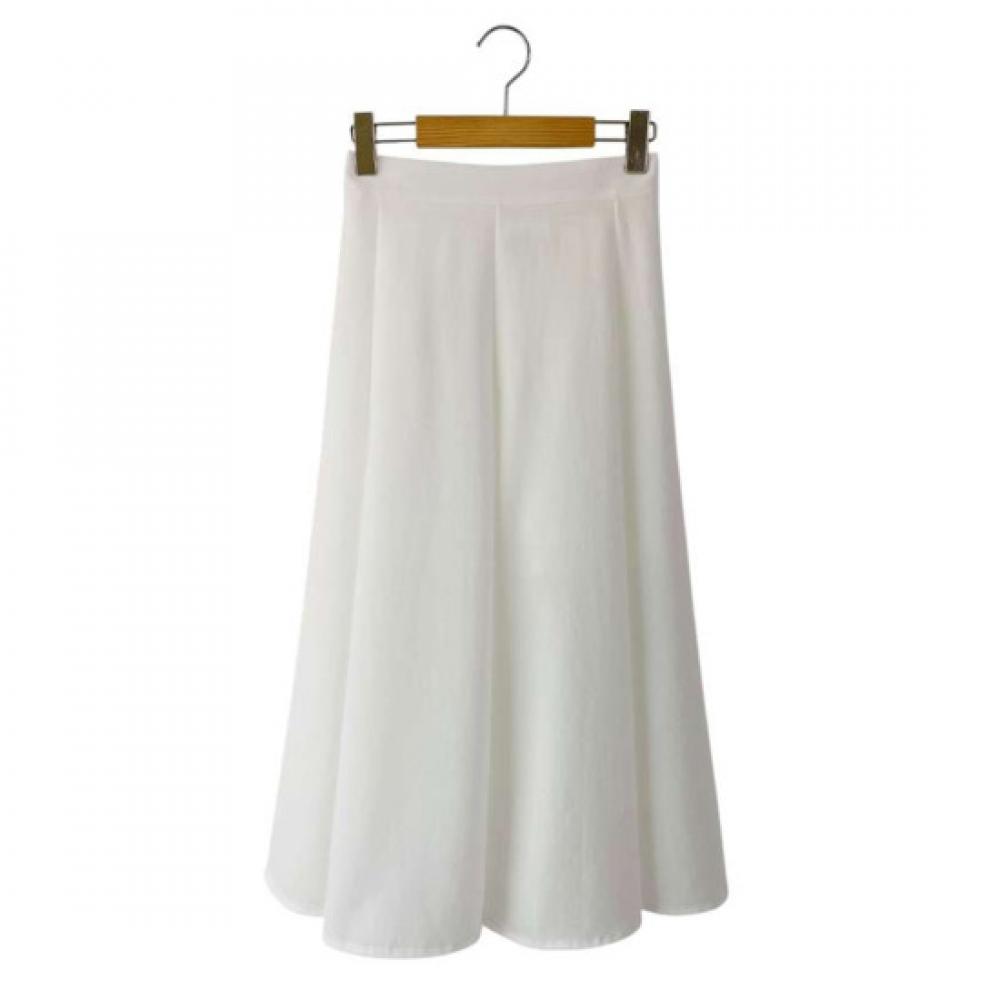 Shop   Women BAck ElAstic A Line flAre Long Skirt Ivory Stj Wsk 4586