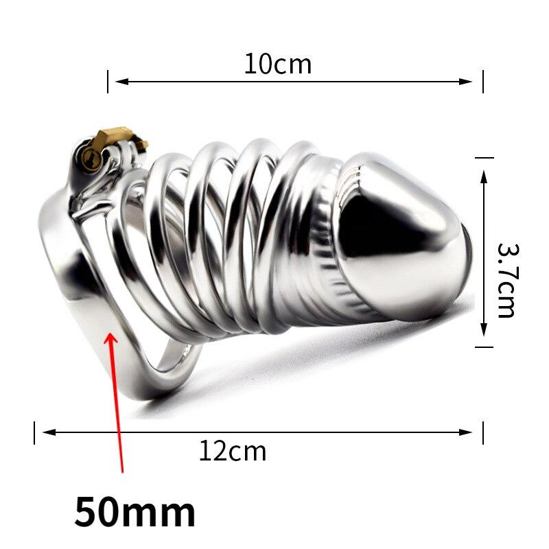 BDSM Adult Sex Toys Penis Cage Dick Ring Chastity Fetish   Slave Penis Extender Stainless Steel CB Lock Leten Scrotum