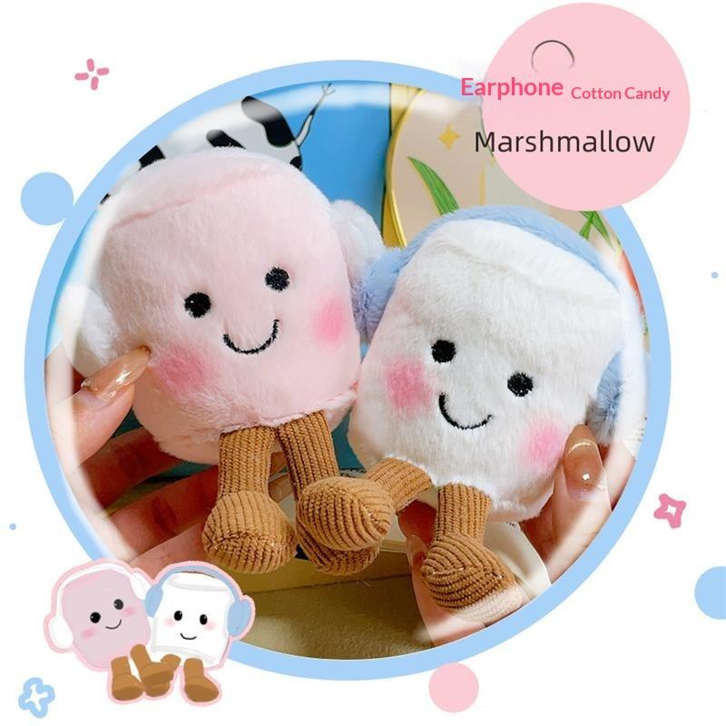 1/2 ks Roztomilé růžové modré plyšové hračky Marshmallow Vycpané panenky Přívěsek na klíče Přívěsek na tašku Pár Klíčenka Narozeninové dárky Holčičí domácí dekorace