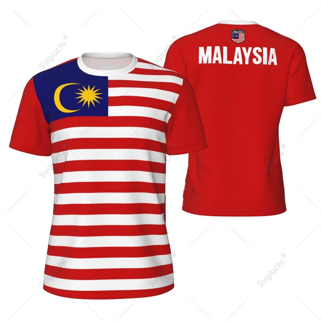 Sports Mesh T-shirt Malaysia Flag For Running Bike Soccer Tennis Football Fitness Tees 3D Printed Custom