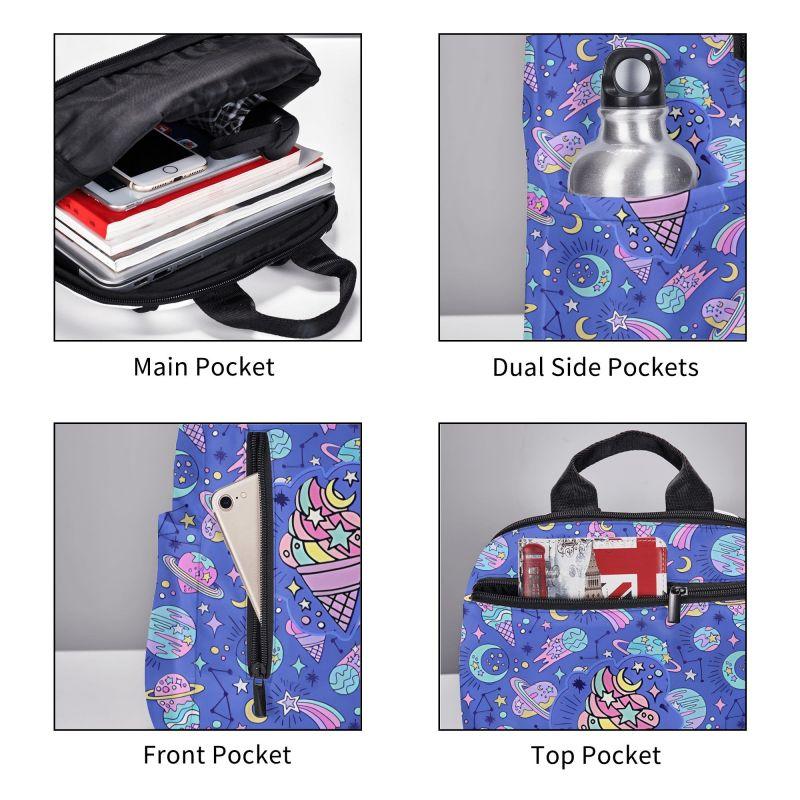 Full Print Rainbow Sorbet Backpack for Boy/Girls Best Gifts 2D Flat Cartoon SchoolBag for Children Bags