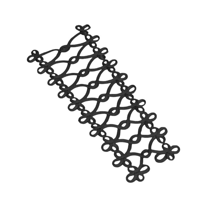 

Handmade Lace Trim Braided Thread Iron on Patches Appliques For Dance Costumes Evening Dress Uniform Decorative Edging чёрный